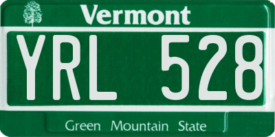 VT license plate YRL528