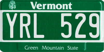 VT license plate YRL529