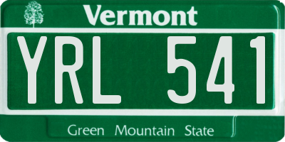 VT license plate YRL541