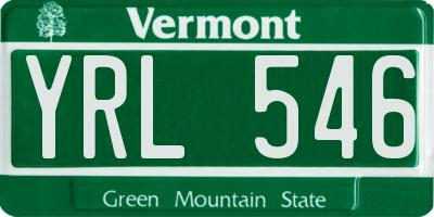 VT license plate YRL546