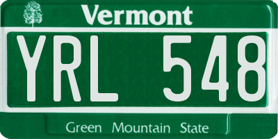 VT license plate YRL548