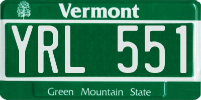VT license plate YRL551