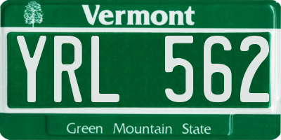VT license plate YRL562