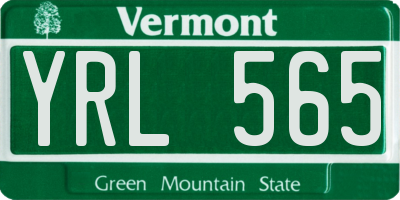 VT license plate YRL565