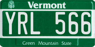 VT license plate YRL566