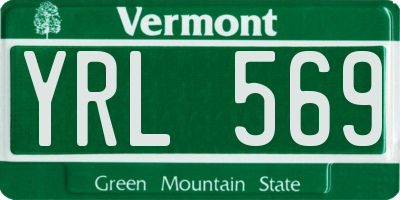 VT license plate YRL569