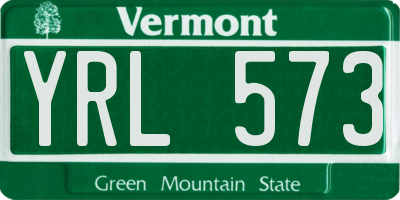 VT license plate YRL573