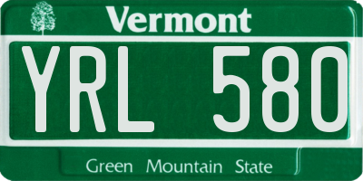 VT license plate YRL580