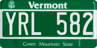VT license plate YRL582