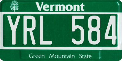 VT license plate YRL584
