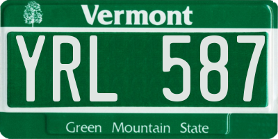 VT license plate YRL587