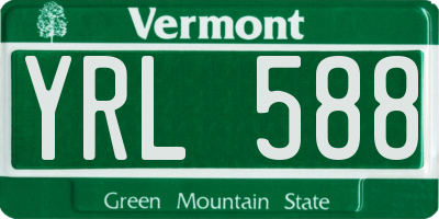 VT license plate YRL588