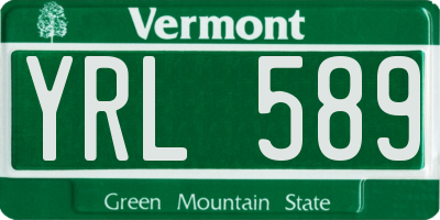 VT license plate YRL589
