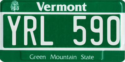 VT license plate YRL590