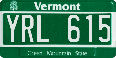 VT license plate YRL615