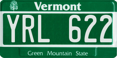 VT license plate YRL622
