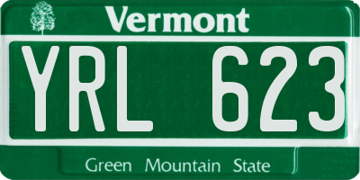 VT license plate YRL623