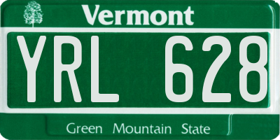 VT license plate YRL628