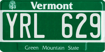 VT license plate YRL629