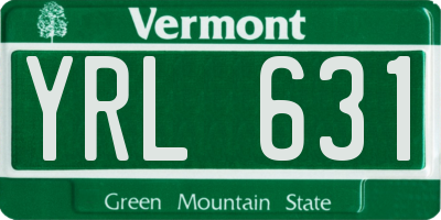 VT license plate YRL631