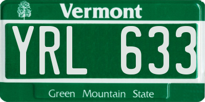 VT license plate YRL633