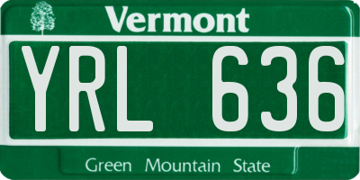 VT license plate YRL636