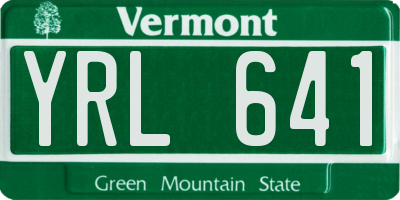 VT license plate YRL641