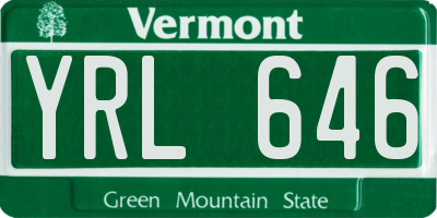 VT license plate YRL646