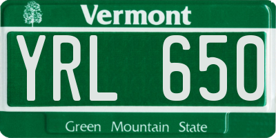 VT license plate YRL650