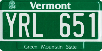VT license plate YRL651