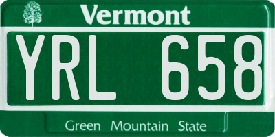 VT license plate YRL658