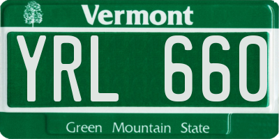 VT license plate YRL660