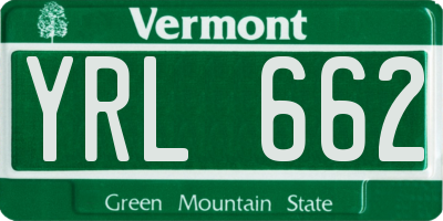 VT license plate YRL662