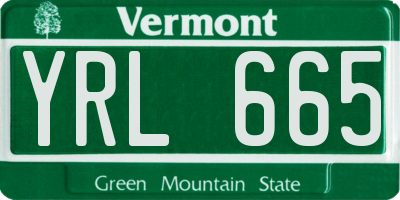 VT license plate YRL665