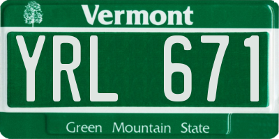 VT license plate YRL671