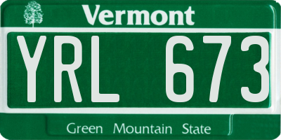 VT license plate YRL673