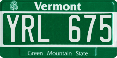 VT license plate YRL675
