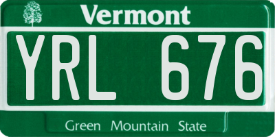 VT license plate YRL676