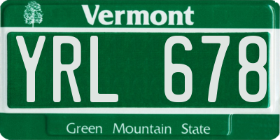 VT license plate YRL678