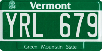 VT license plate YRL679