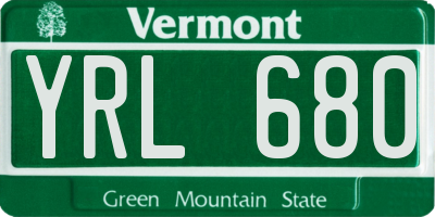 VT license plate YRL680