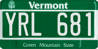 VT license plate YRL681