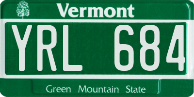 VT license plate YRL684