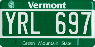 VT license plate YRL697
