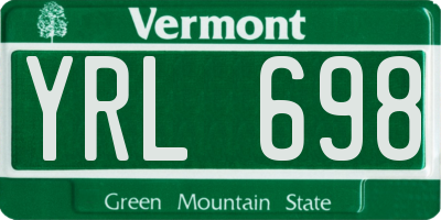 VT license plate YRL698