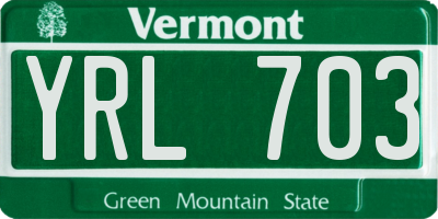 VT license plate YRL703