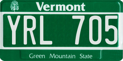 VT license plate YRL705