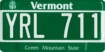 VT license plate YRL711
