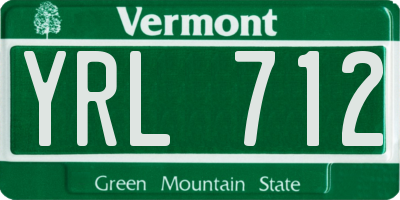 VT license plate YRL712