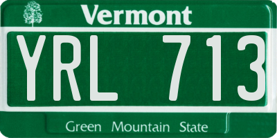 VT license plate YRL713
